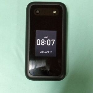 Brand New Nokia 2760 4G Black Compact Flip Phone with External Clock Display